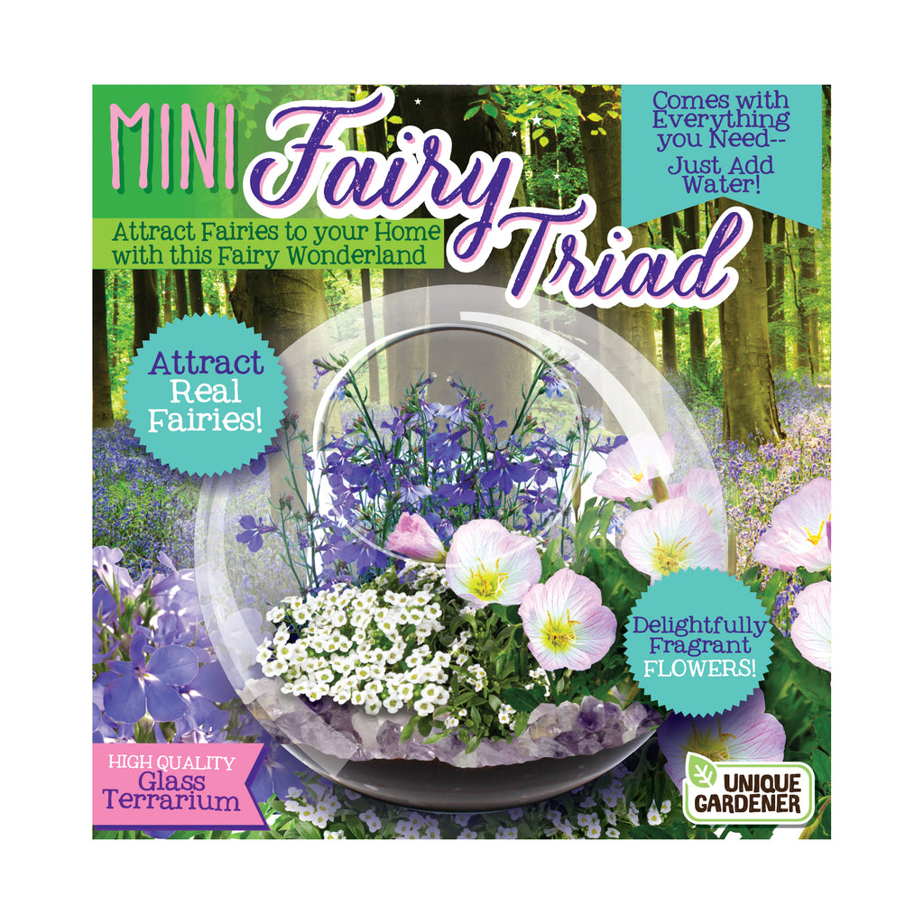 Unique Gardener Glass Terrarium - Mini Fairy Triad