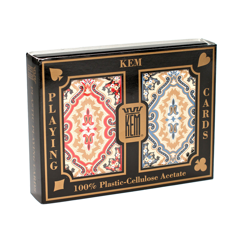 US Playing Card Company KEM Playing Cards - Paisley Red and Blue: Narrow Jumbo