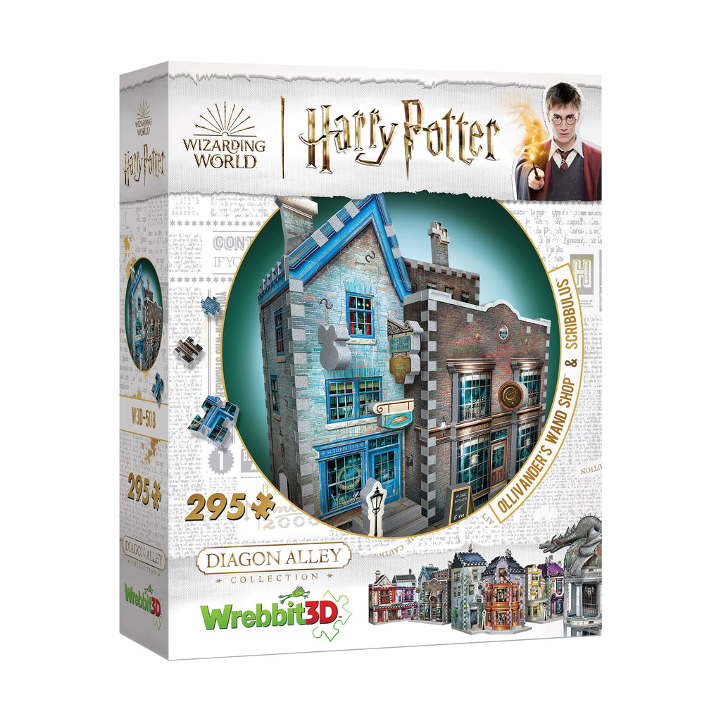 Wrebbit Harry Potter Diagon Alley Collection - Ollivander's Wand Shop & Scribbulus 3D Puzzle: 295 Pcs