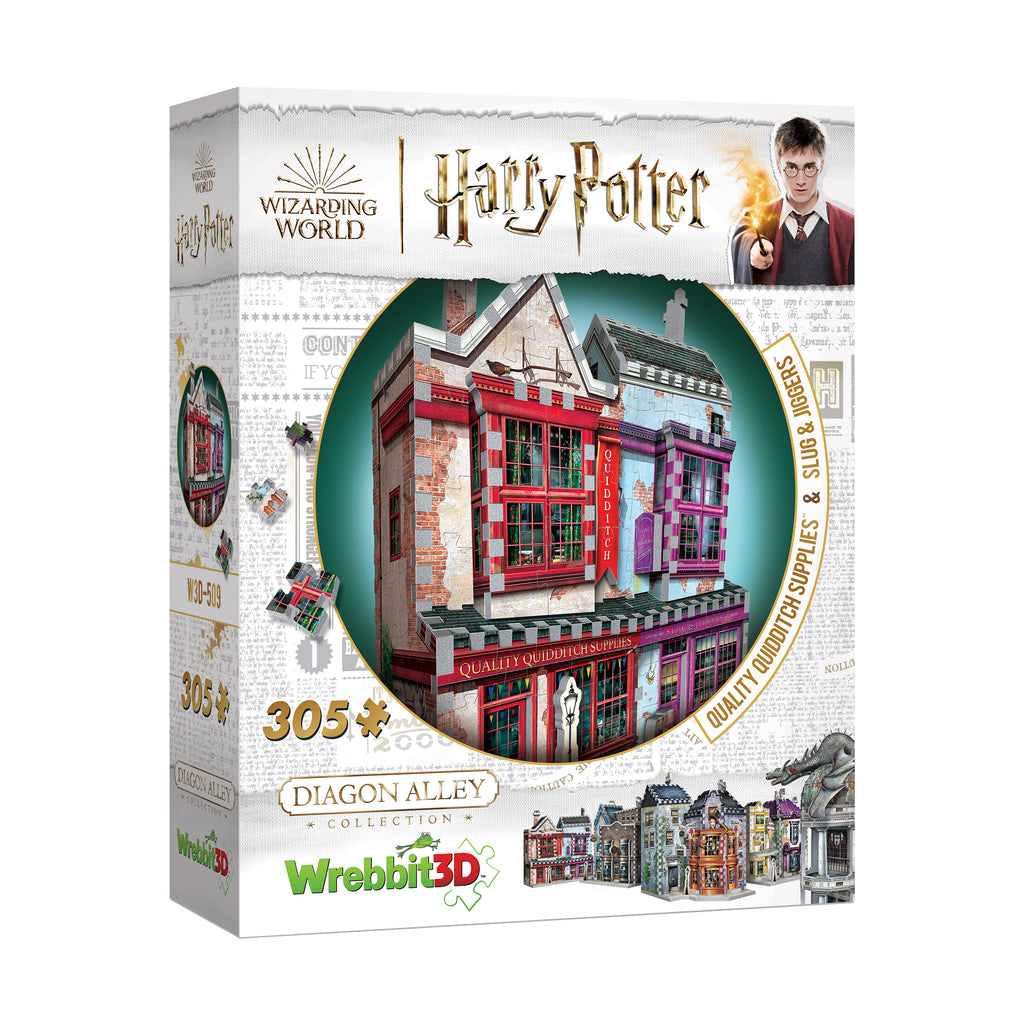 Wrebbit Harry Potter Diagon Alley Collection - Quality Quidditch Supplies & Slug & Jiggers 3D Puzzle: 305 Pcs