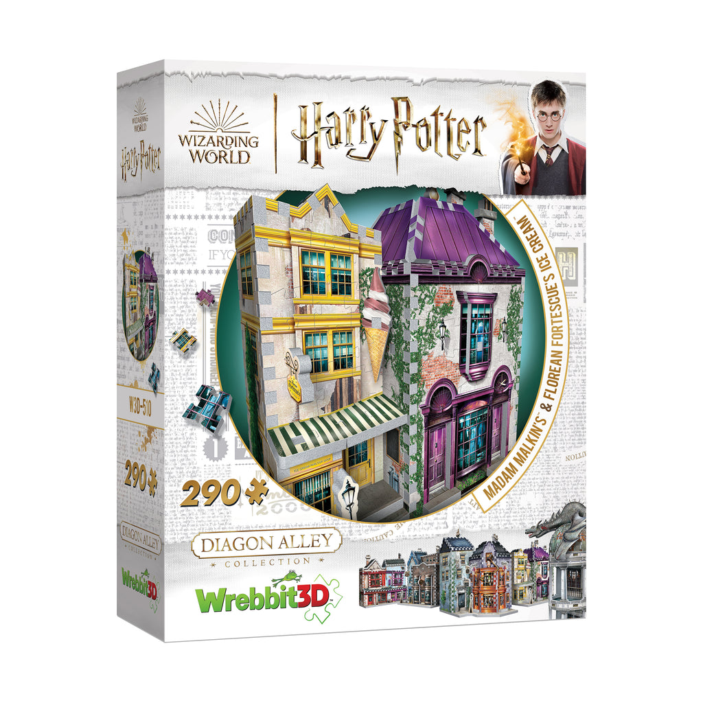 Wrebbit Harry Potter Diagon Alley Collection - Madam Malkin's & Florean Fortescue's Ice Cream 3D Puzzle: 290 Pcs