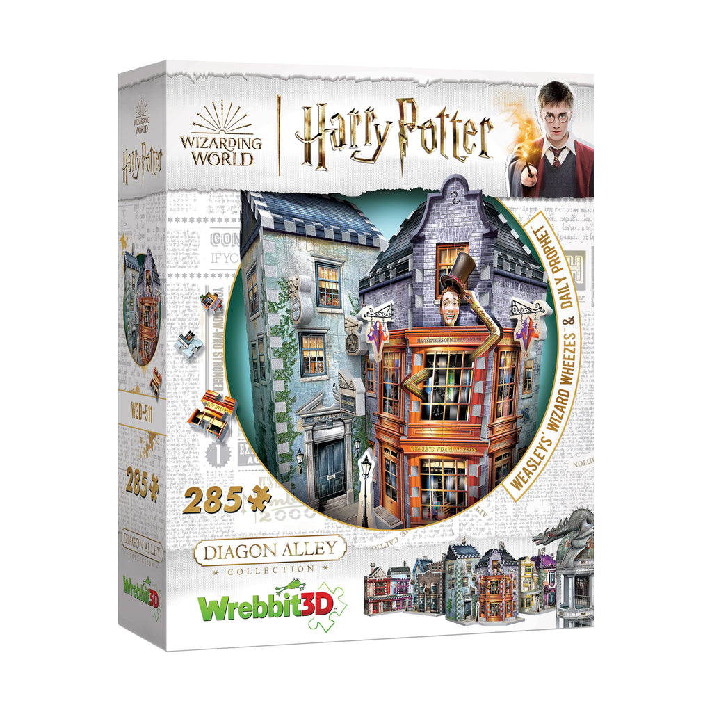 Wrebbit Harry Potter Diagon Alley Collection - Weasleys' Wizard Wheezes & Daily Prophet 3D Puzzle: 285 Pcs