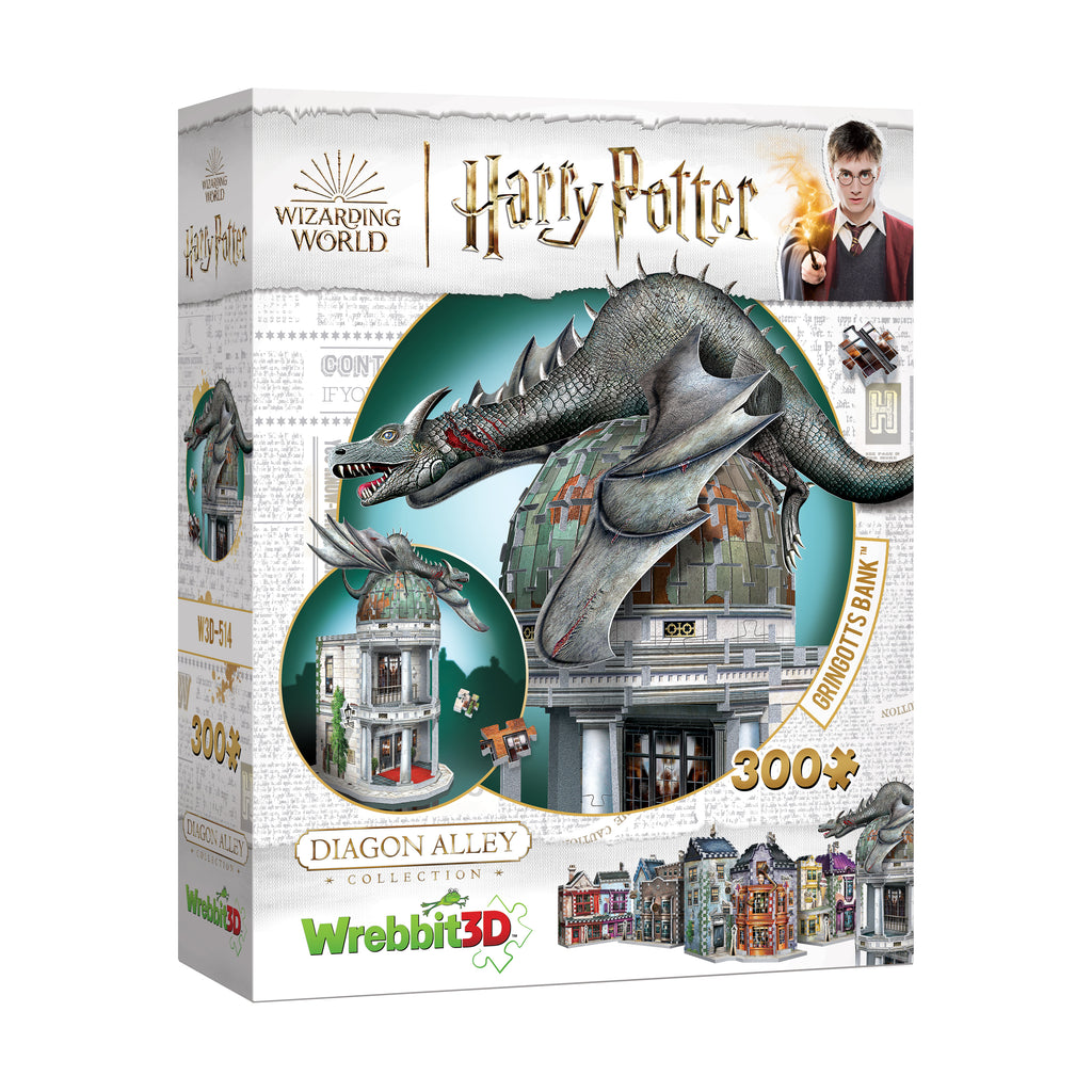 Wrebbit Harry Potter Diagon Alley Collection - Gringotts Bank 3D Puzzle: 300 Pcs