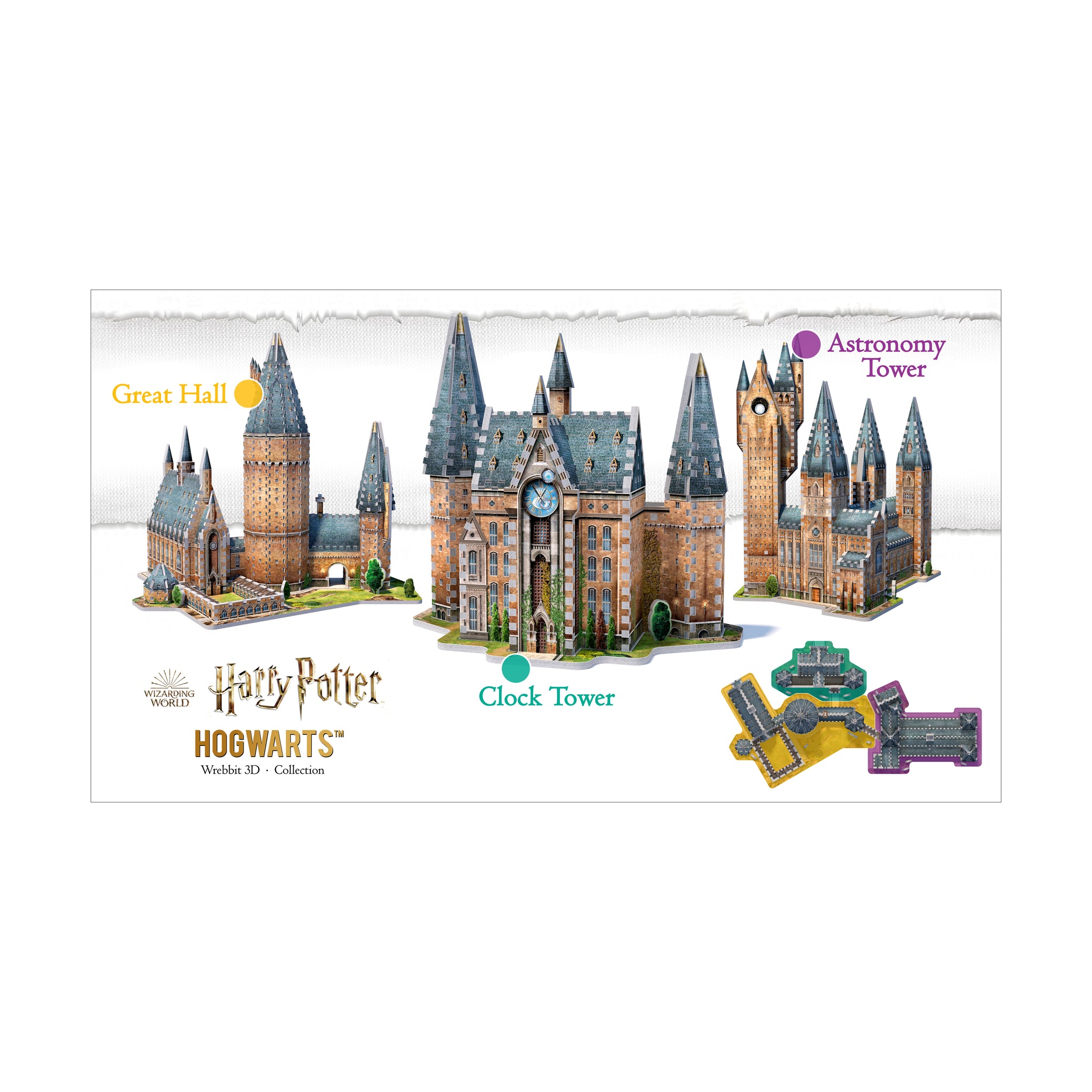 Harry Potter Collection Hogwarts Clock Tower 3D Puzzle: 420 Pcs