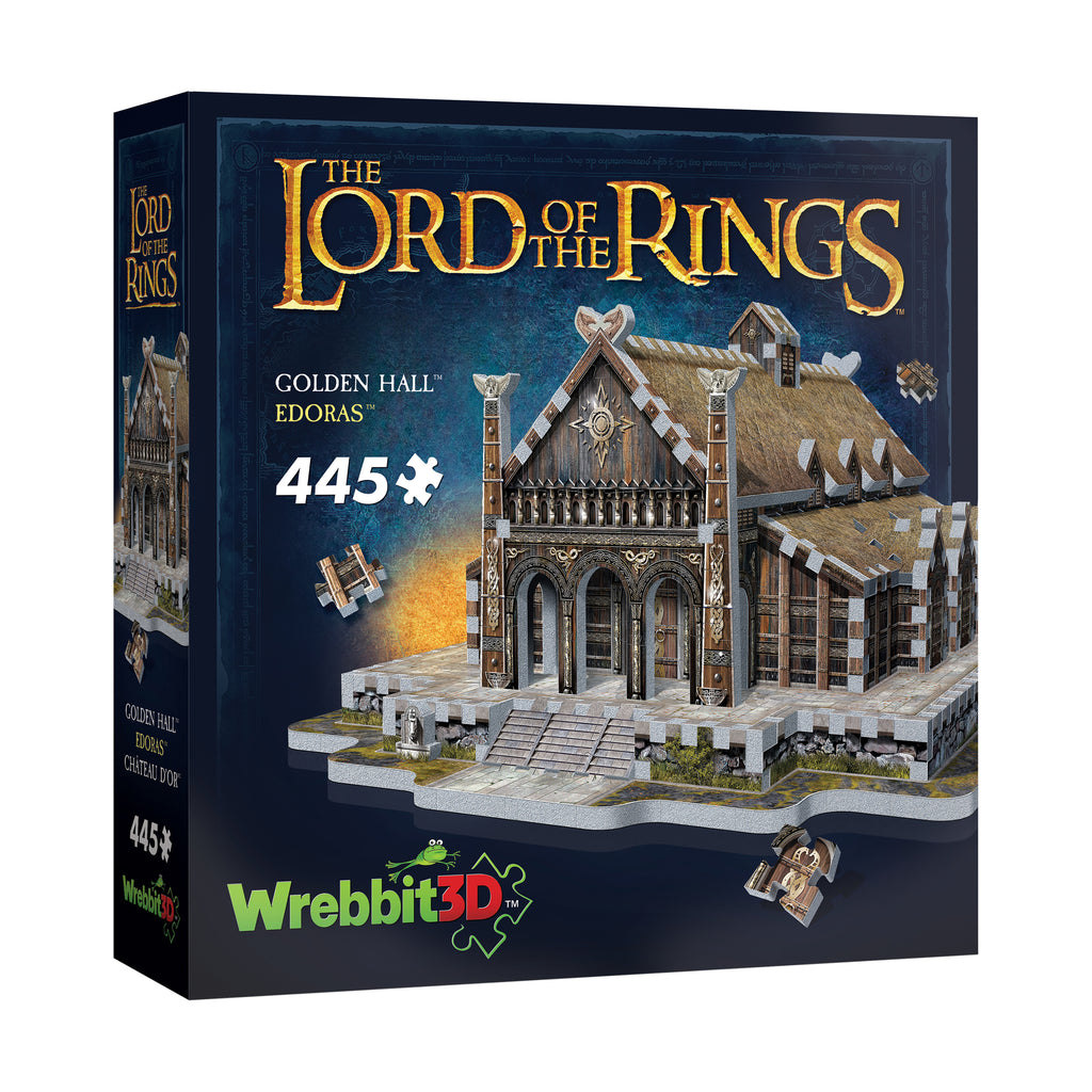 Wrebbit The Lord of the Rings - Golden Hall - Edoras 3D Puzzle: 445 Pcs