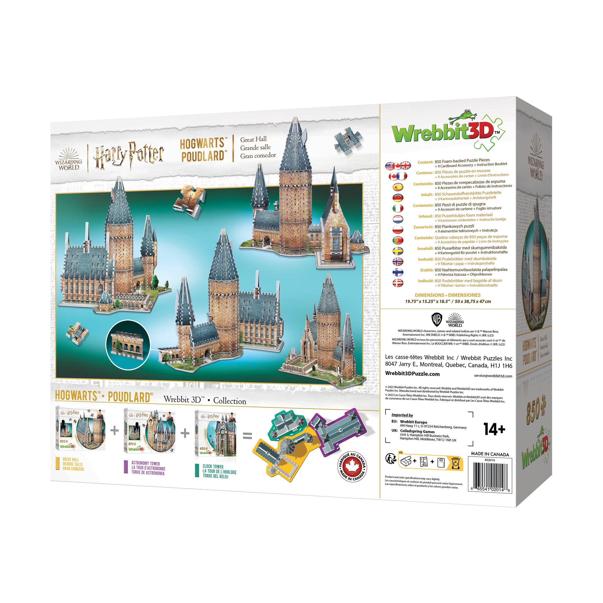 Harry Potter Collection - Hogwarts - Great Hall 3D Puzzle: 850 Pcs