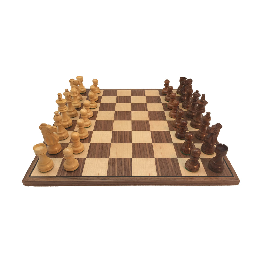 WorldWise Imports 3.5-inch Sheesham French Chess Set with Walnut Board